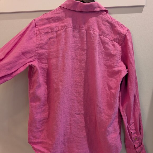 Ralph Lauren Pink Size XS 100% Linen Collar Button Down Shirt QuietLuxury Preppy - Picture 6 of 9